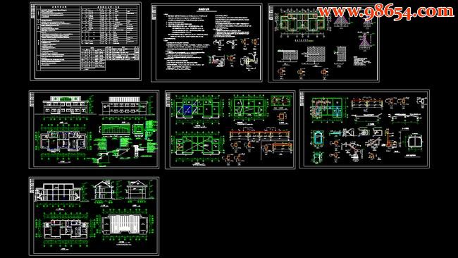 两层双拼农村住宅全套施工图全套预览图