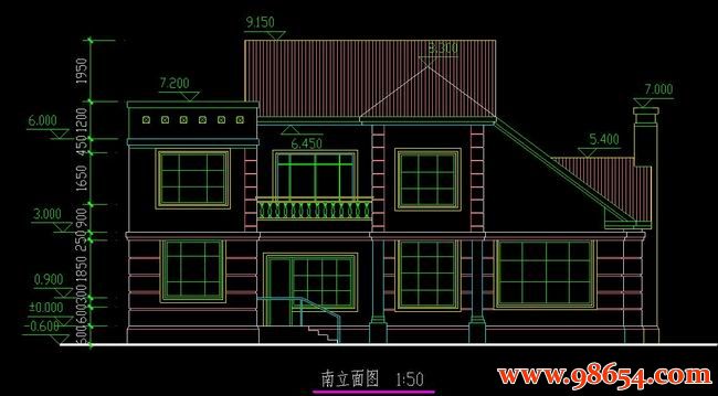 首层面积170平方米2层别墅设计图正立面图