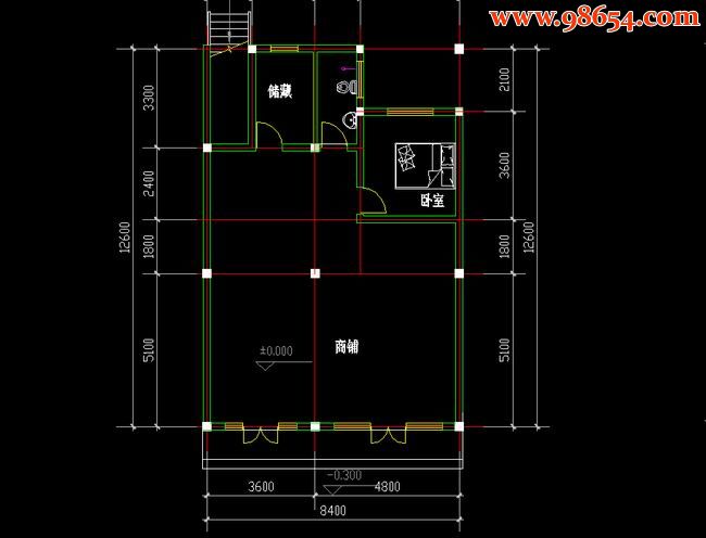 三层7室2厅4卫联排带商铺J户型别墅设计图一楼平面图