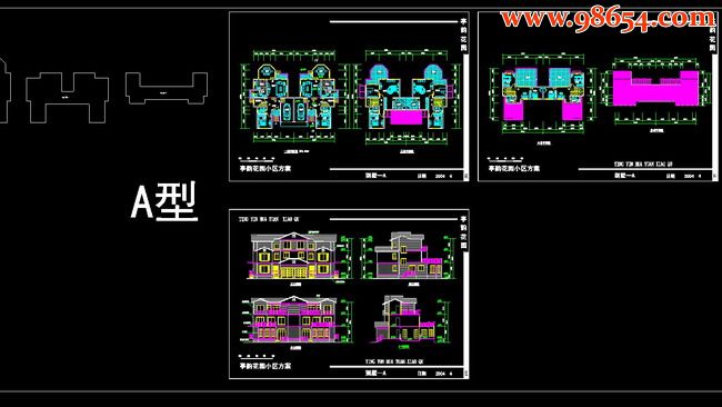 三层6室3厅4卫亭韵花园别墅设计A方案全套预览图