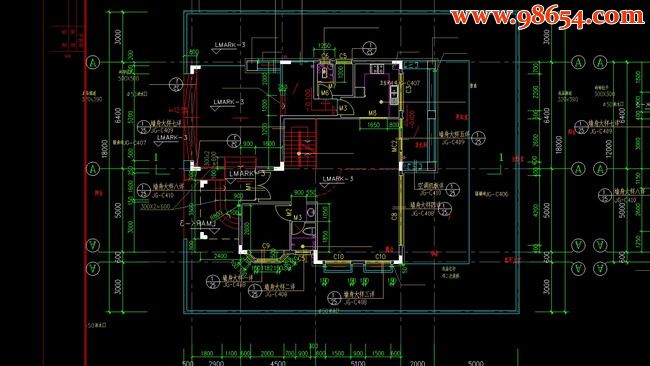 两层5室3厅4卫别墅全套建筑施工图一楼平面图