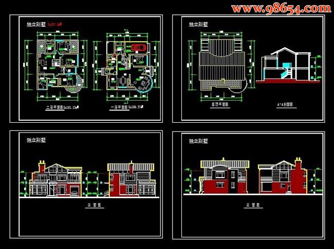 嘉兴二层别墅方案建施图全套预览图