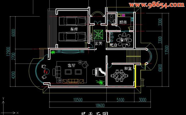 别墅施工图A-04一楼平面图