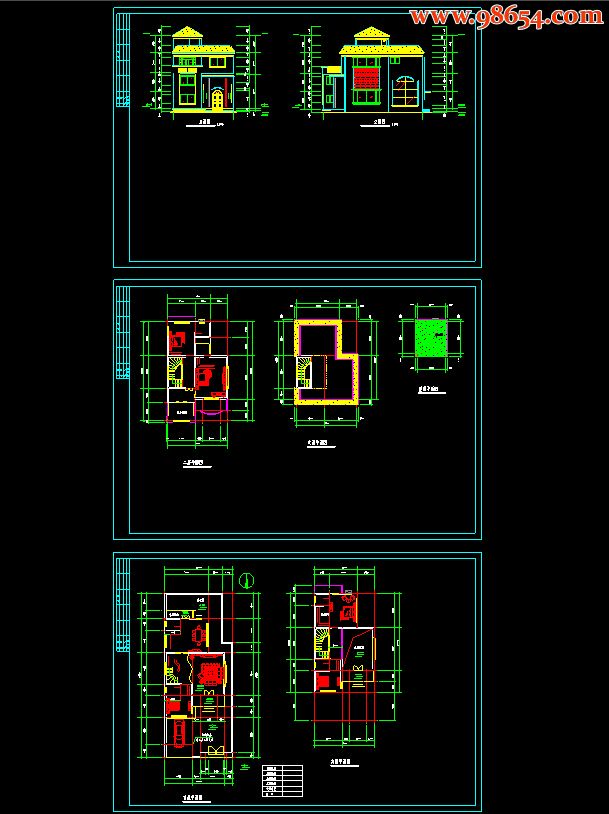 两层5室2厅6卫私人自建别墅施工图左全套预览图