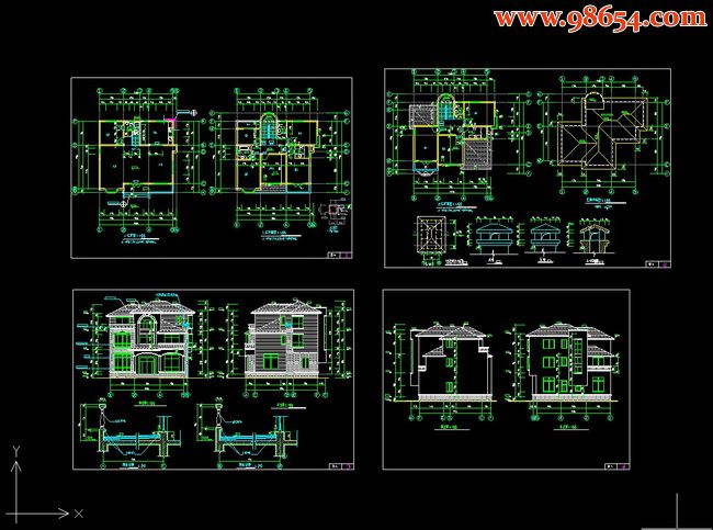 三层别墅CAD图纸全套全套预览图