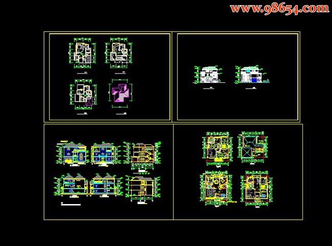 两套别墅CAD图纸全套预览图