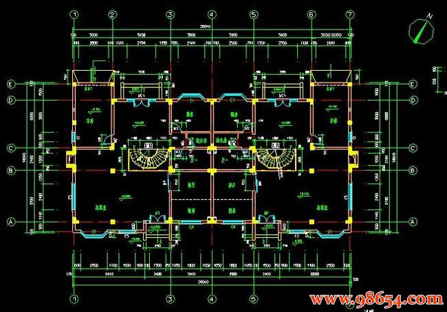 首层面积364平方米2层别墅建筑设计图纸一楼平面图