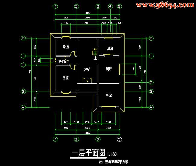 首层面积126平方米2层别墅设计图一楼平面图