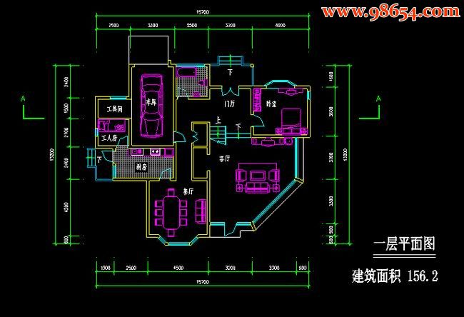 首层207平方米两层高档房屋建筑图一楼平面图