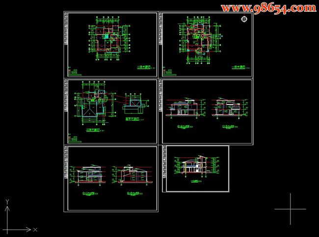 两层5室3厅5卫别墅设计CAD图全套预览图
