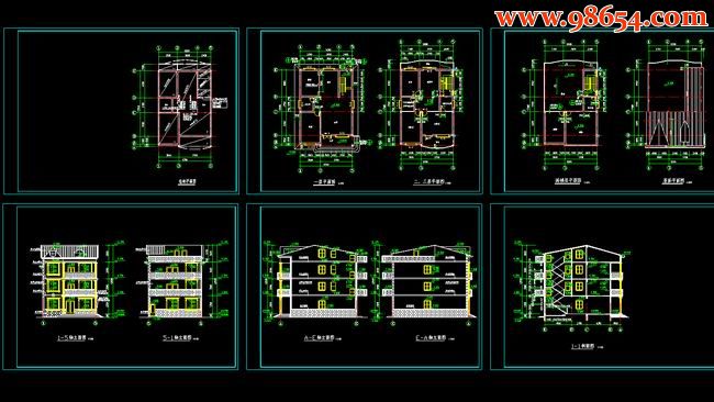 三层新农村住宅设计方案全套预览图