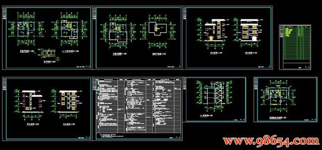 首层面积101平方米三层住宅整套施工图纸全套预览图