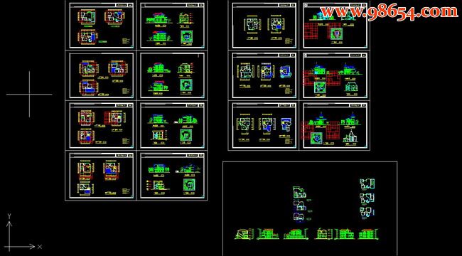 九套三层带庭院别墅设计图全套预览图