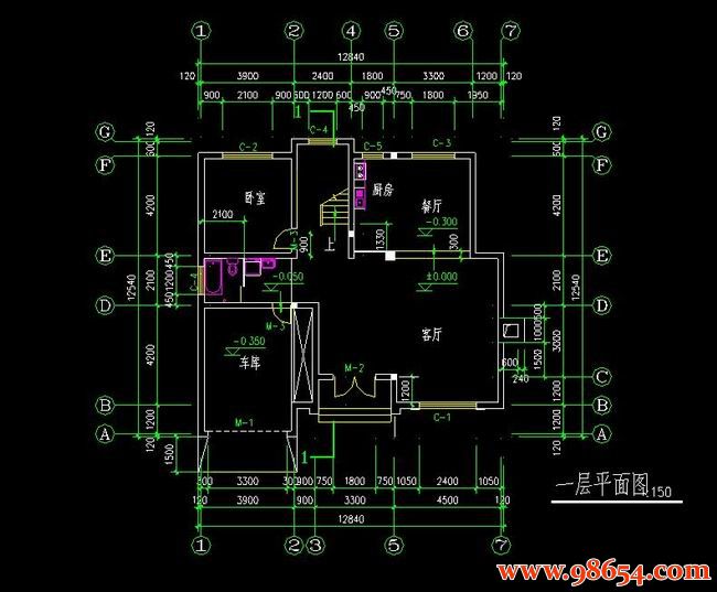  首层面积161平方米3层农村别墅设计图一楼平面图