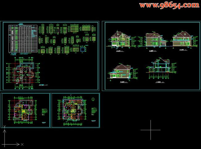 两层5室3厅4卫别墅施工图1全套预览图