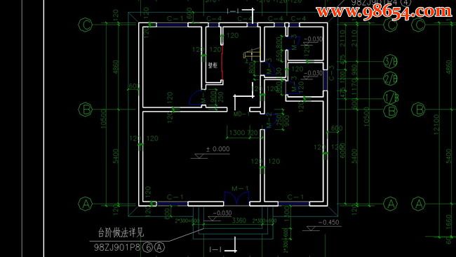 两层123平米别墅全套建筑图一楼平面图