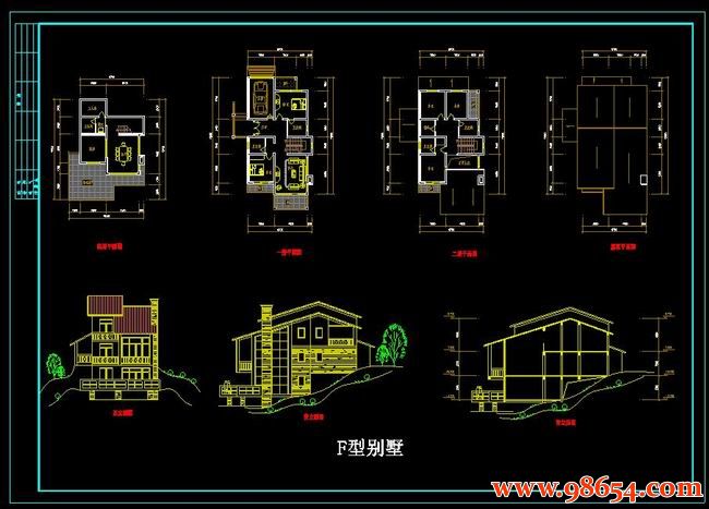 首层面积138平方米2层F型别墅设计方案全套预览图