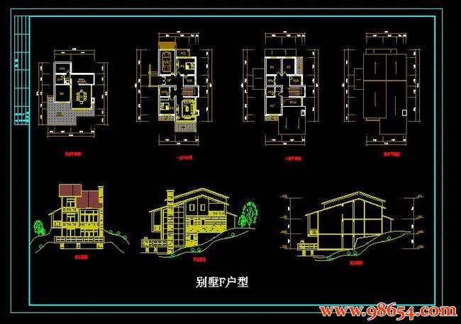 首层面积138平方米2层别墅F户型设计方案全套预览图