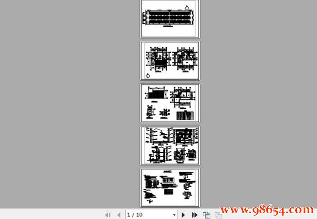 首层面积115平方米二层半联排别墅设计图全套预览图