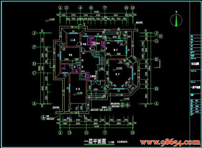 首层面积200平方米3层南方自建豪华别墅方案一楼平面图