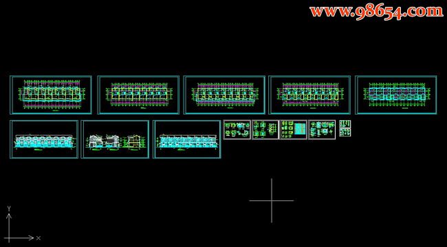 三层8单元联排别墅施工图全套预览图