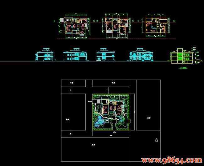 首层面积307平方米2层别墅施工图全套预览图