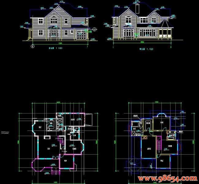 首层面积228平方米2层徽派住宅施工图全套预览图