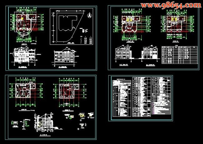 某地三层别墅建筑施工图全套预览图