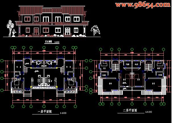 二层双拼别墅设计全套预览图