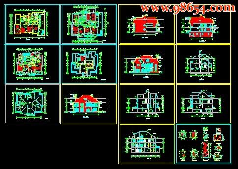 上海某地豪华二层别墅建施图全套预览图