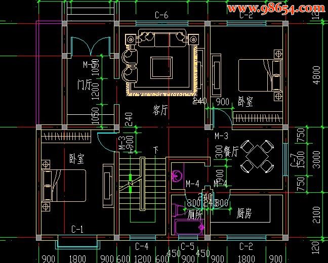 二层私人别墅建施图一楼平面图