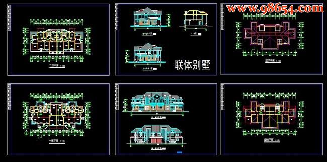 某地二层双拼别墅建施图 全套预览图