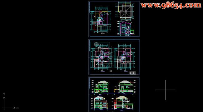 三层4室4厅4卫别墅建筑施工图全套预览图