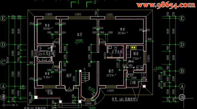 别墅设计方案图A-13一楼平面图