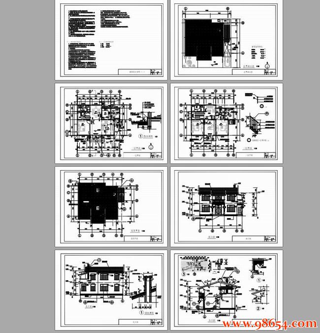 首层面积110平方米2层独栋别墅设计图全套预览图