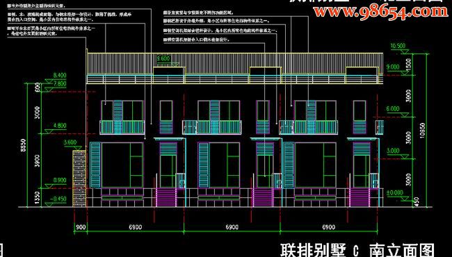 首层115平米3层联排小别墅方案设计正立面图