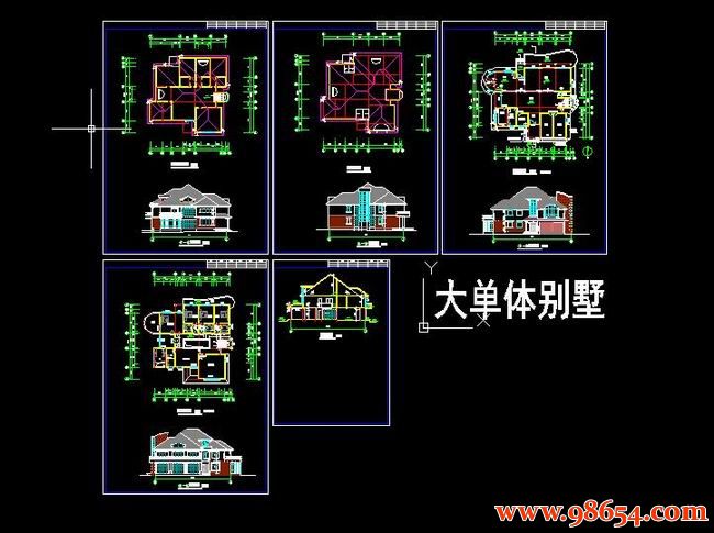 首层面积378平方米2层大单体别墅建筑图全套预览图