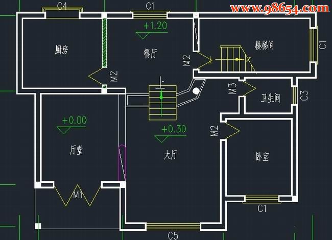 独幢三层小洋楼图纸一楼平面图