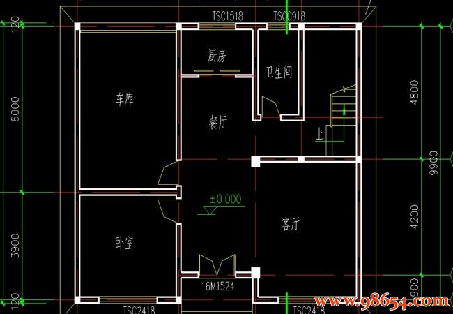 首层面积117平方米三层别墅设计图一楼平面图