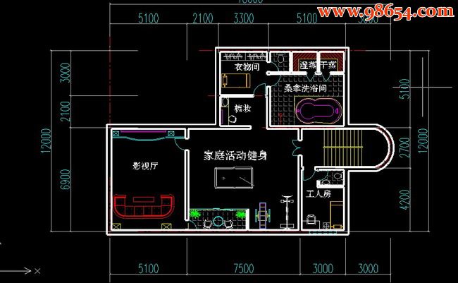 别墅施工图A-04正立面图