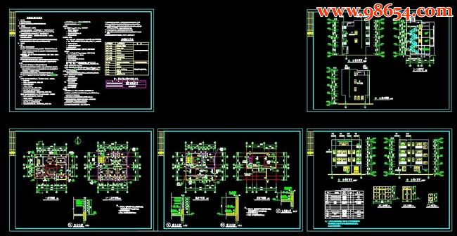 某地四层别墅CAD图全套预览图