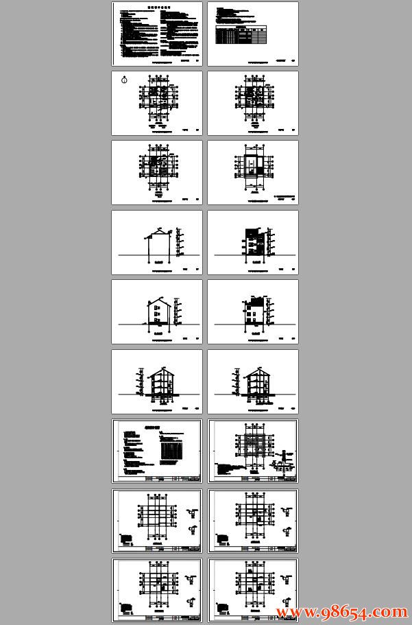 首层面积84平方米3层住宅全套设计图全套预览图