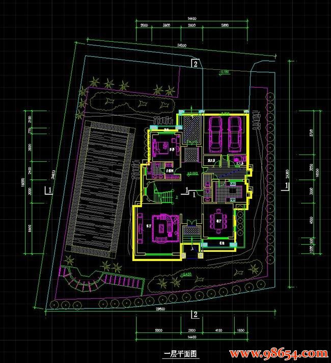 首层面积266平方米2层新农村独栋别墅建筑设计图一楼平面图