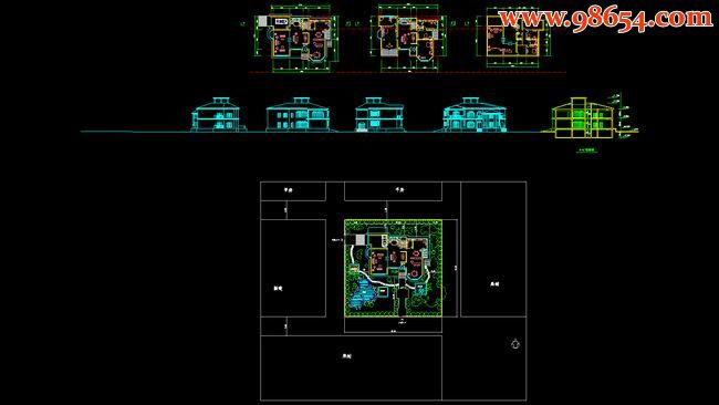 三层自建庭院别墅设计图全套预览图