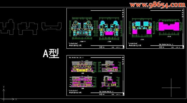 三层5室3厅4卫双拼亭韵花园别墅设计A方案全套预览图