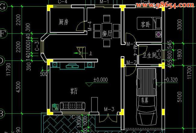 三层新农村经济住宅图纸一楼平面图