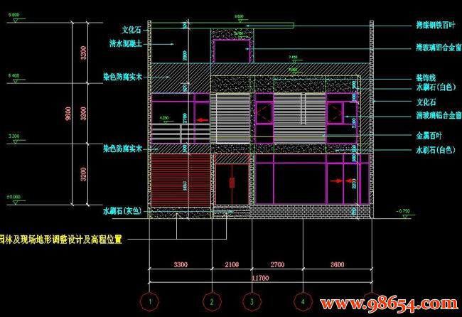 首层面积115平方米2层B 型连排别墅正立面图