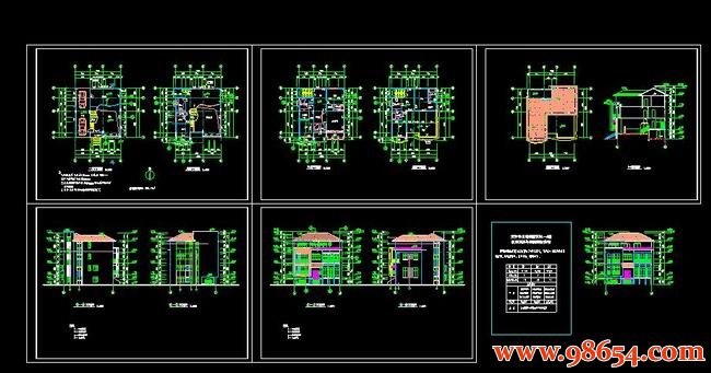 首层面积156平方米3层别墅图纸全套预览图