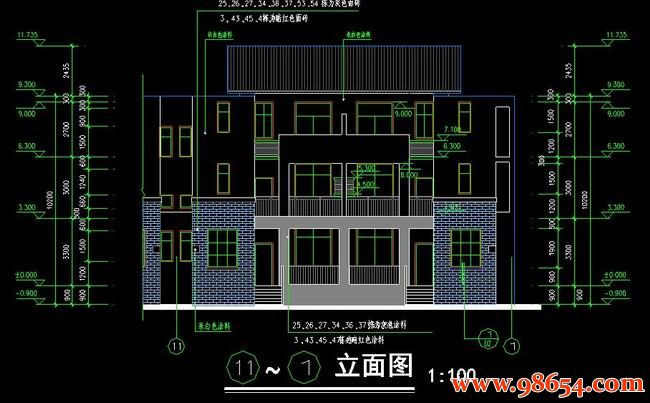 首层面积315平方米3层双拼别墅建施图一楼平面图