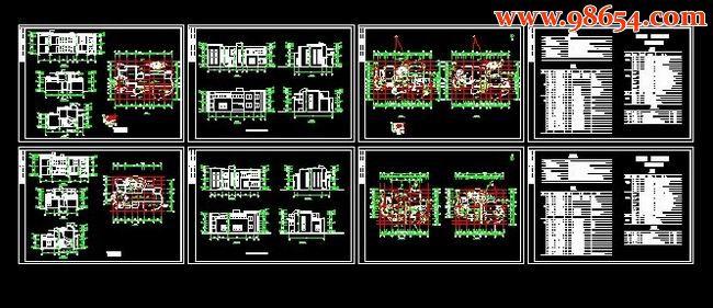 两套二层豪华别墅设计建施图 全套预览图